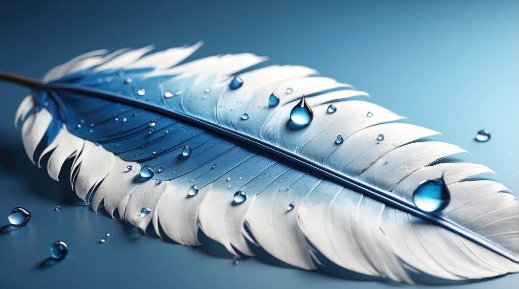 Plume grise gouttes eau dessus 1074916 18711